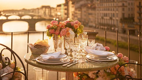 Enjoy a Golden Sunset Dinner on the Ponte Vecchio