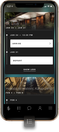 Mobile App Itinerary Screen