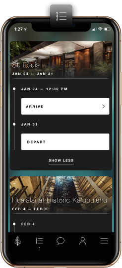 Mobile App Itinerary Screen